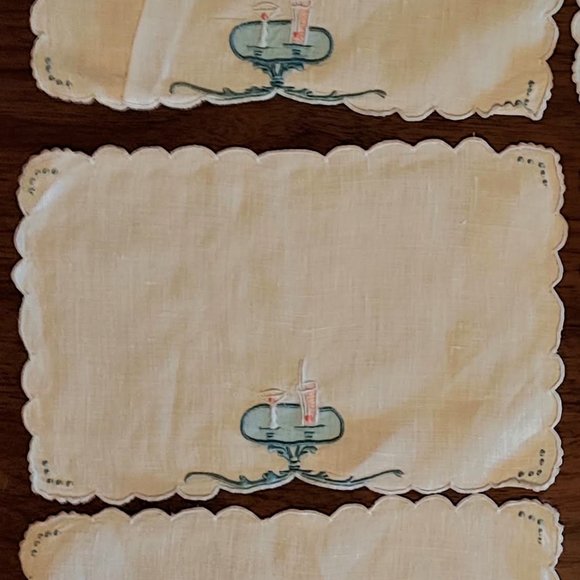 Vintage Linen Cocktail Napkins 1 dozen - Picture 1 of 8